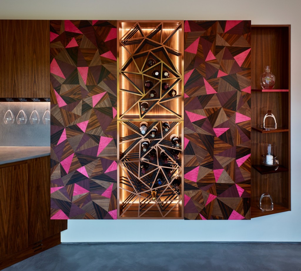 front facing view of wine rack